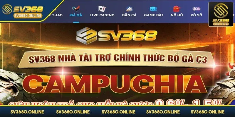 Đá gà SV368: Tận hưởng những trận chọi kê đầy kịch tính 1 Đá gà của SV368 nhận được sự ủng hộ đông đảo của bet thủ